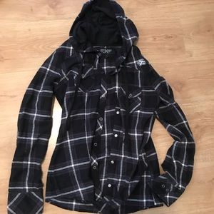 Fox snap button up hoodie